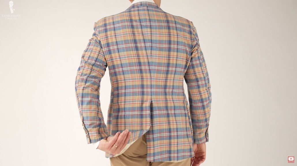 Center Vent The center vent of the madras jacket