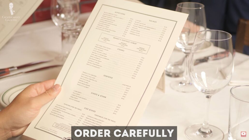 Following the lead of your host is one way of ordering carefully
