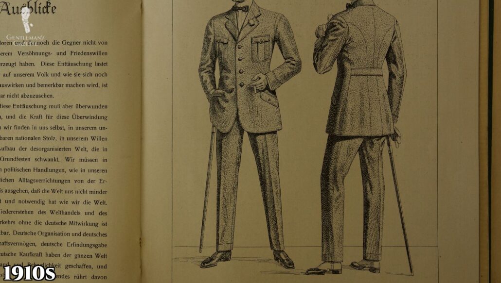 Slim fit pants in the 1910s
