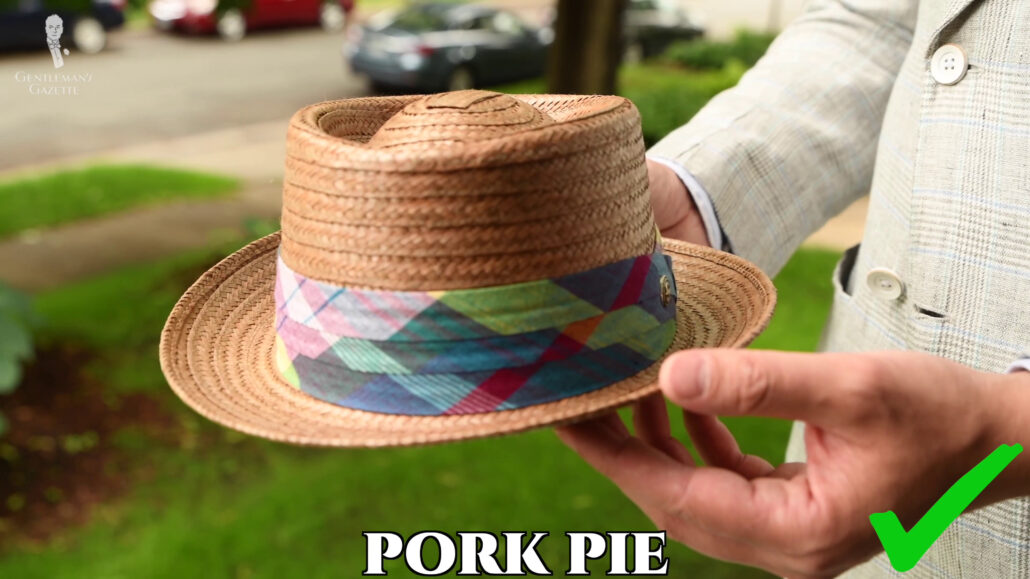 A coconut Pork pie hat.