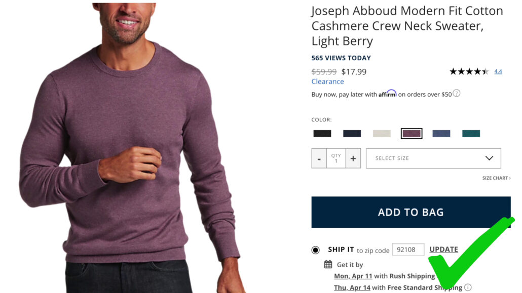 A cotton cashmere sweater