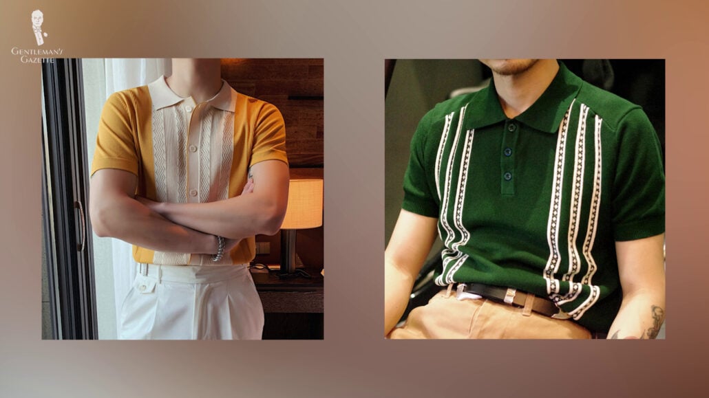 Heavy knit polo shirts