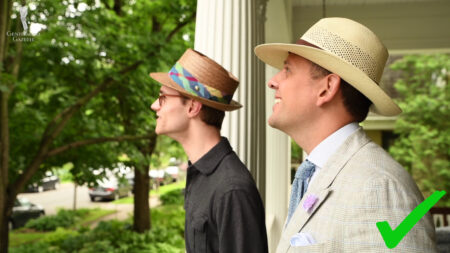 Preston and Raphael both wearing hats.
