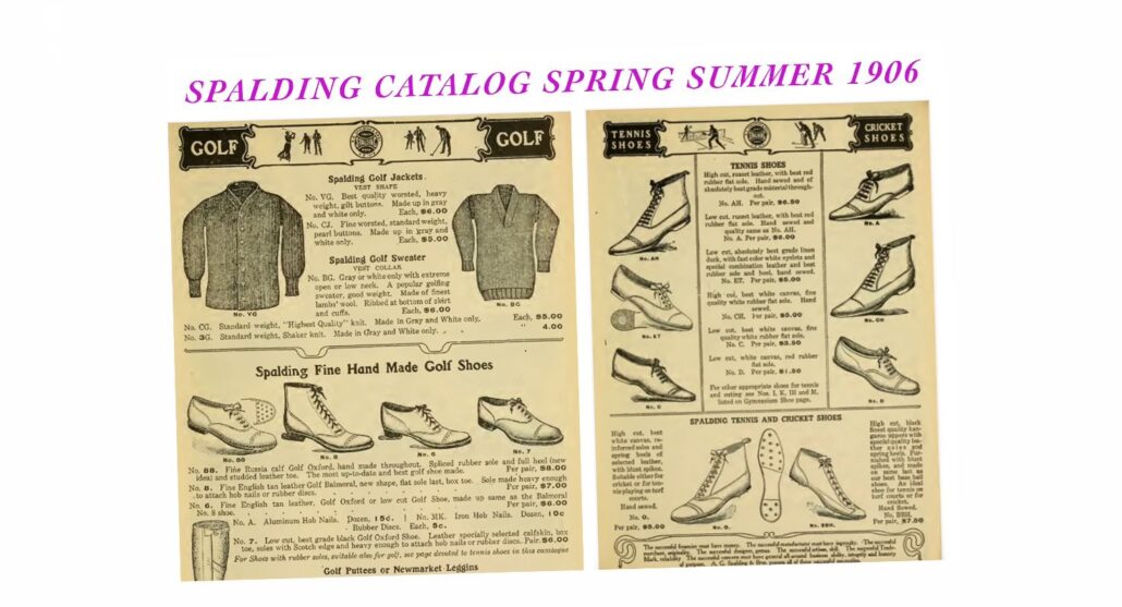 Summer shoes in the 1906 Spalding catalog.