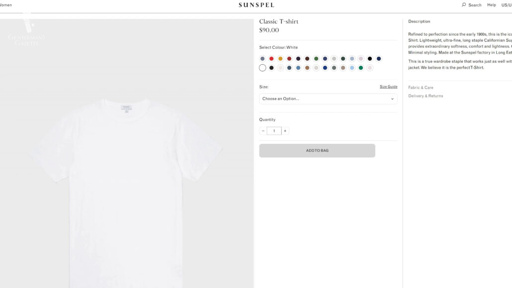 Sunspel's iconic t-shirt.