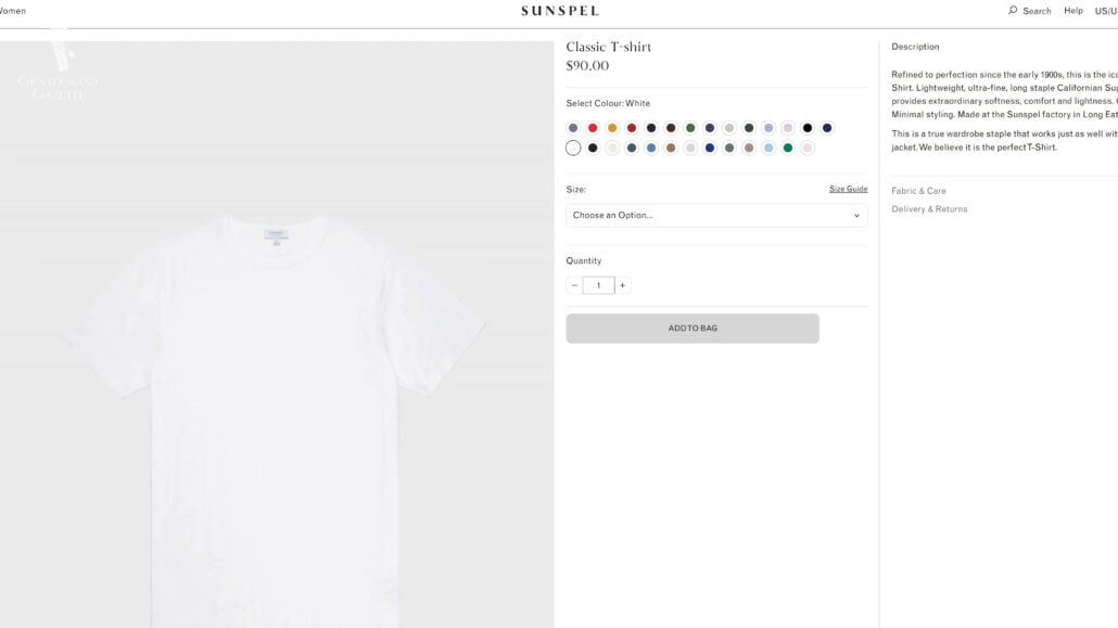 Sunspel's iconic t-shirt.