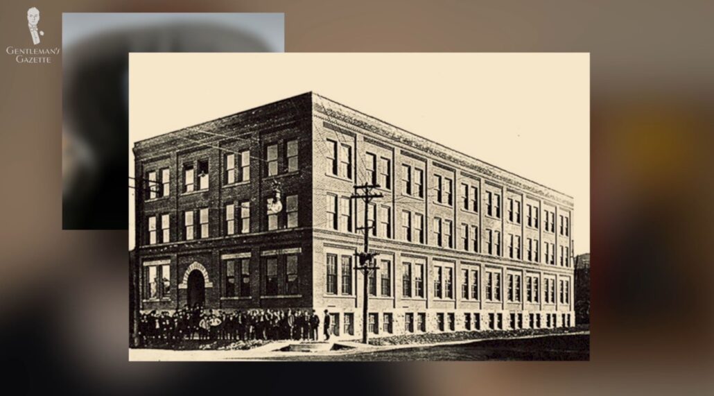An old photo of the Red Wing Factory in Red Wing, Minnesota