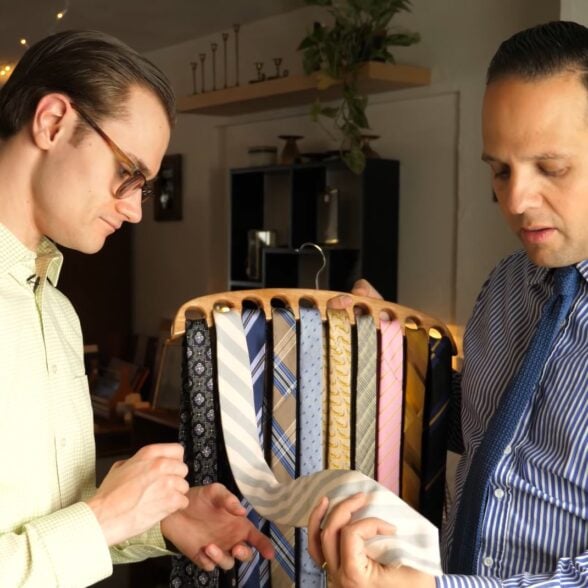 Summer Tie Raphael inspects the $8 Bert Pulitzer tie