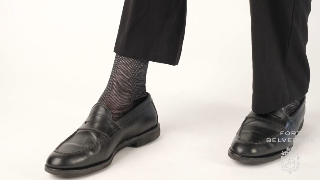 Black & White Two-Tone Solid Socks from Fort Belvedere