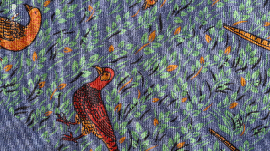 Pheasant motif on one side