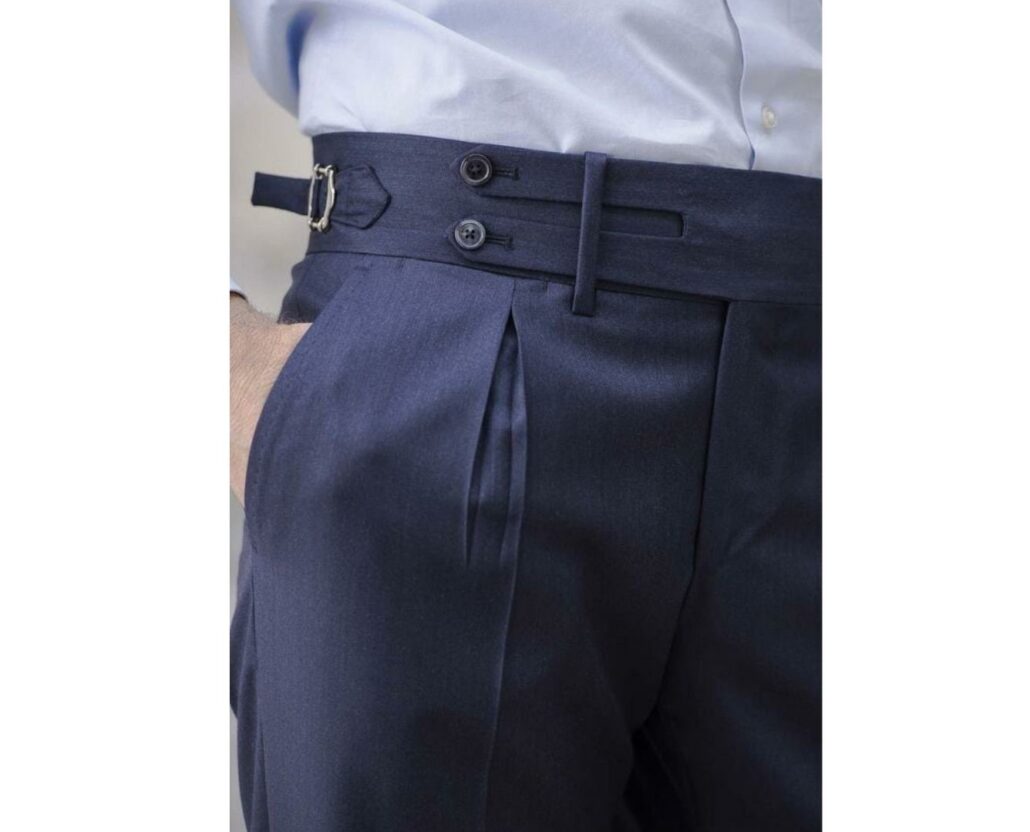 Typical slant pockets on an atypical pair of Neapolitan-style pants. 
