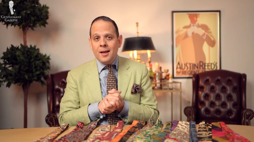 Raphael collects unique ties that he would not necessarily wear