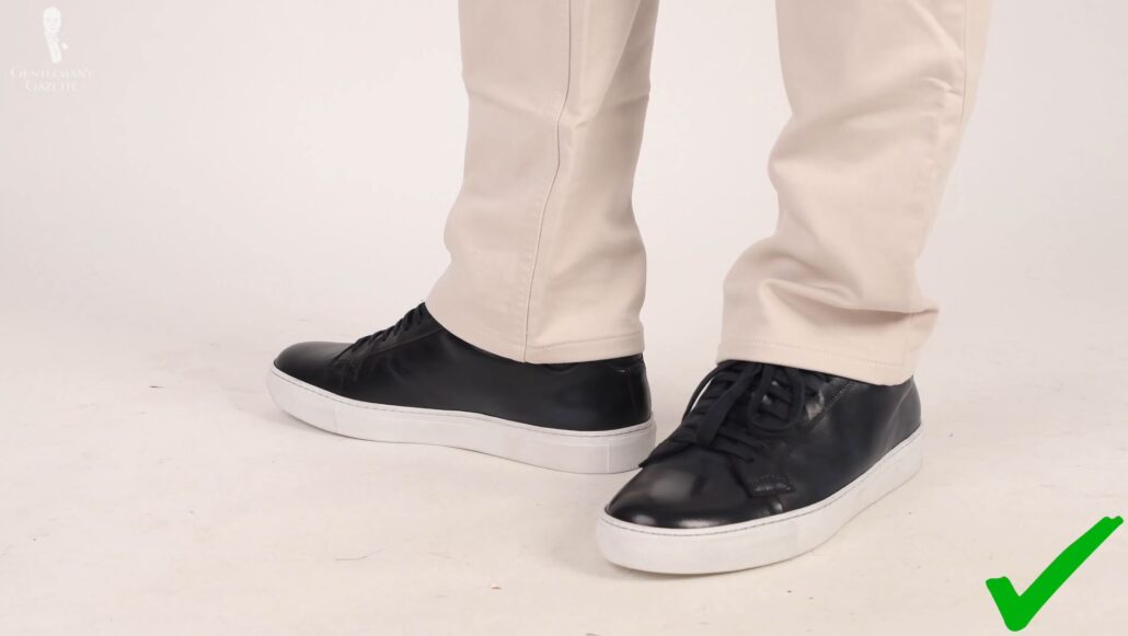 A pair of versatile leather sneakers