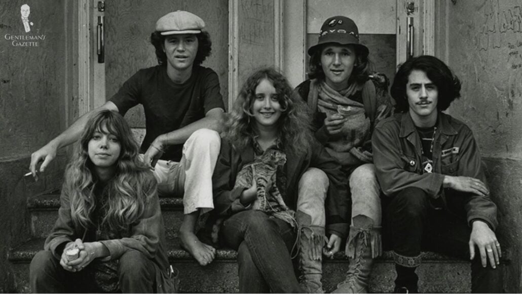 A group of counterculture teens in the 1960s [Image Credit: Elaine Mayes: Summer of Love]