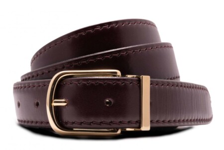 Bordeaux Burgundy Red Calf Leather Belt Aniline Dyed Cut-To-Size - Folded Edges 3cm x 120cm - Fort Belvedere