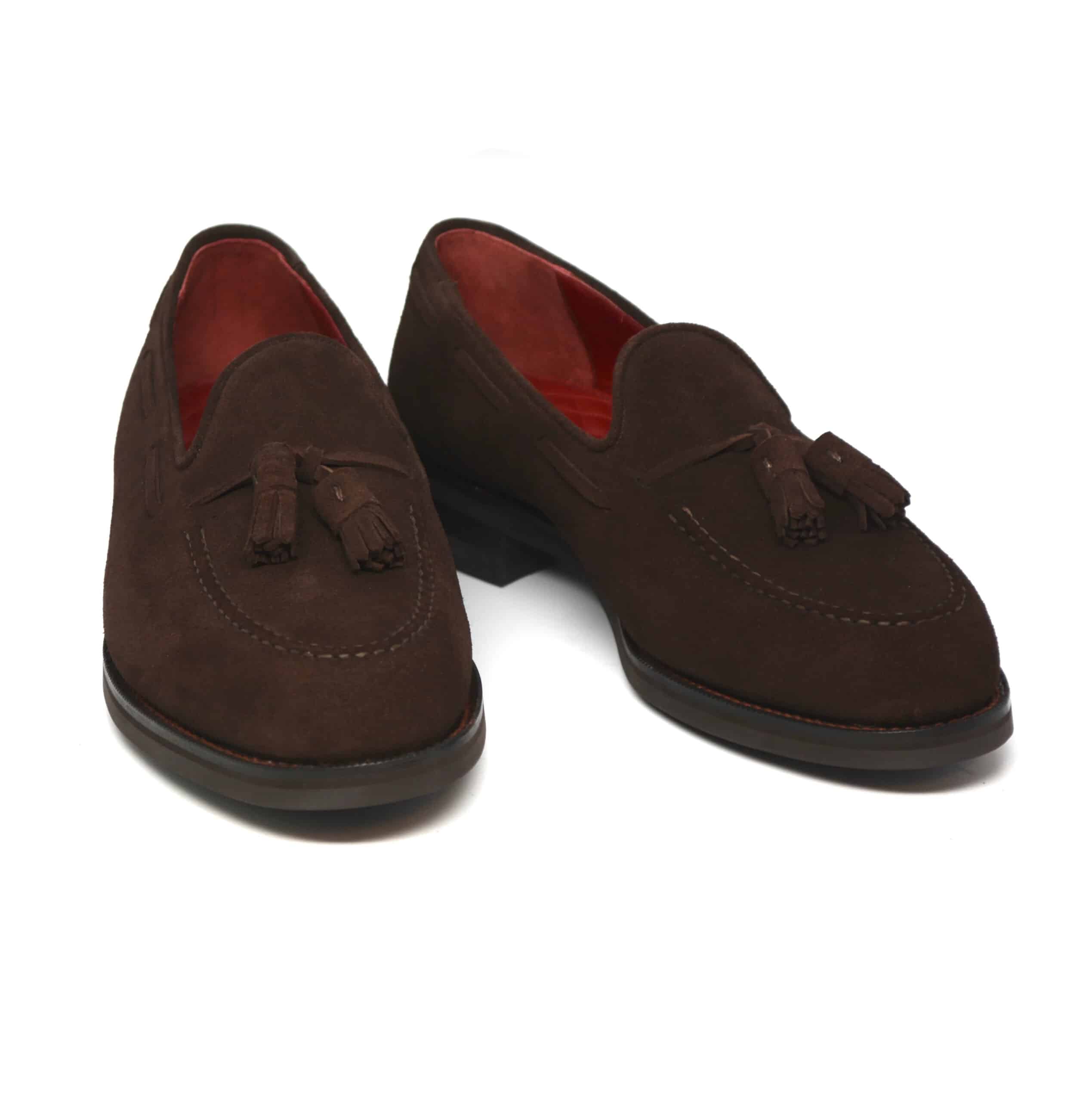 Dark brown tassel loafers by Cobbler Union
