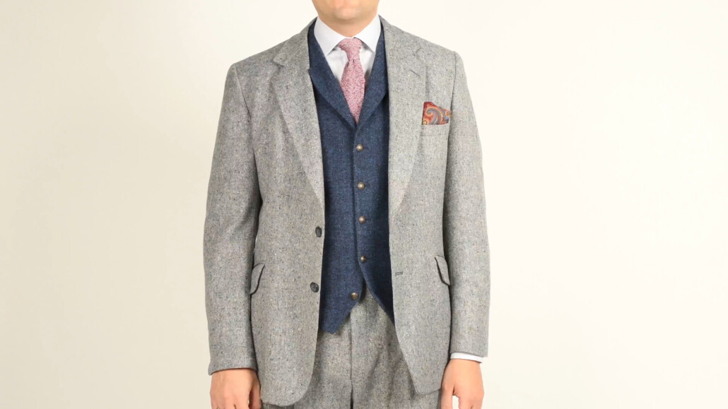 In its heyday, a tweed suit was just as casual as denim jeans are today. (Tie and pocket square by Fort Belvedere)