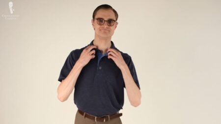 Preston Preston does not always wear ties. Here, we see him in his typical workwear.