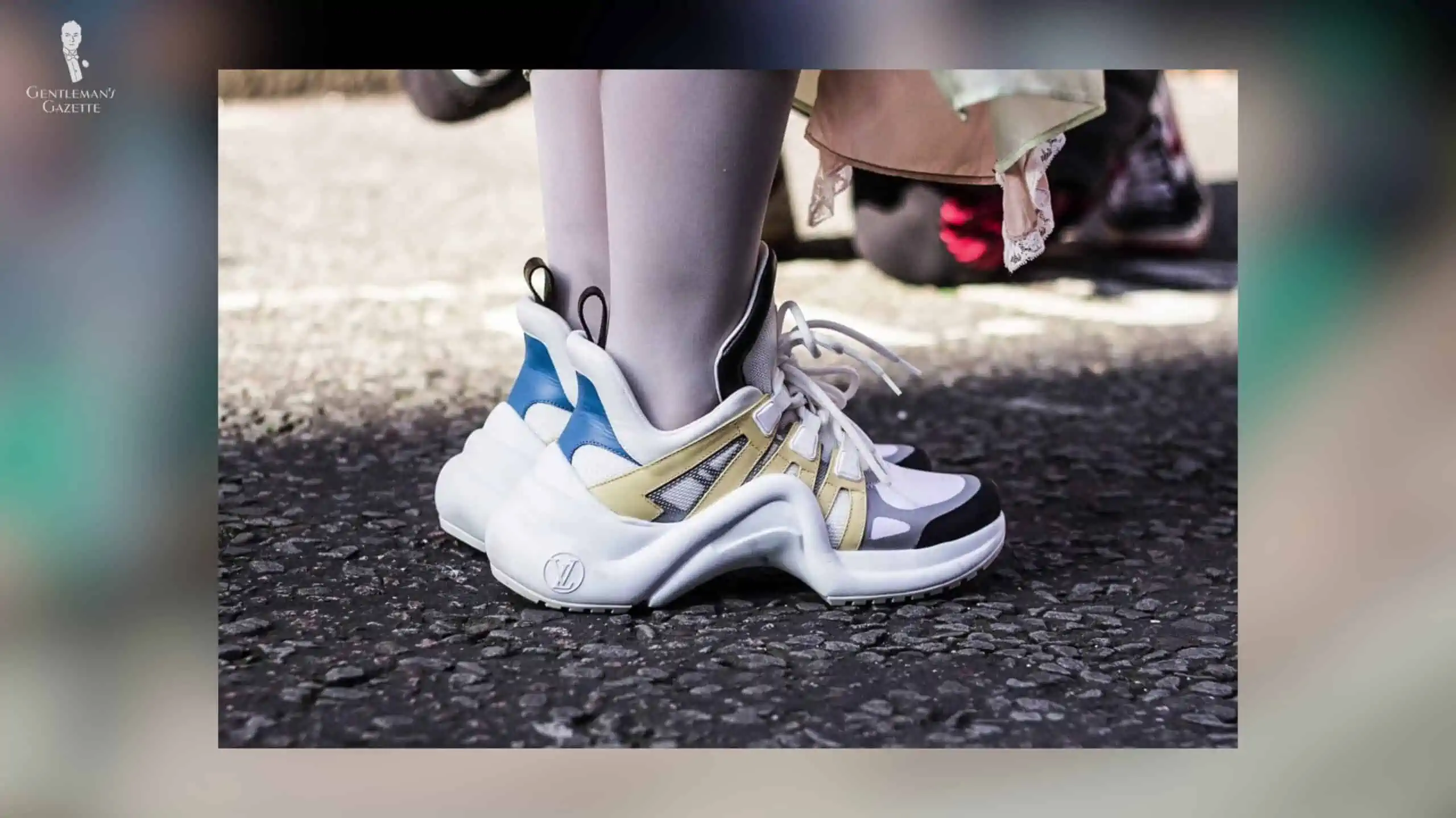 lv archlight sneaker on feet