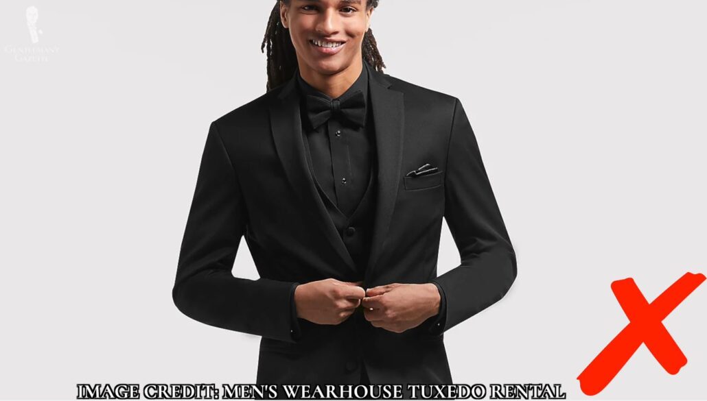 Wearing a black dress shirt for Black Tie is not appropriate for the dress code