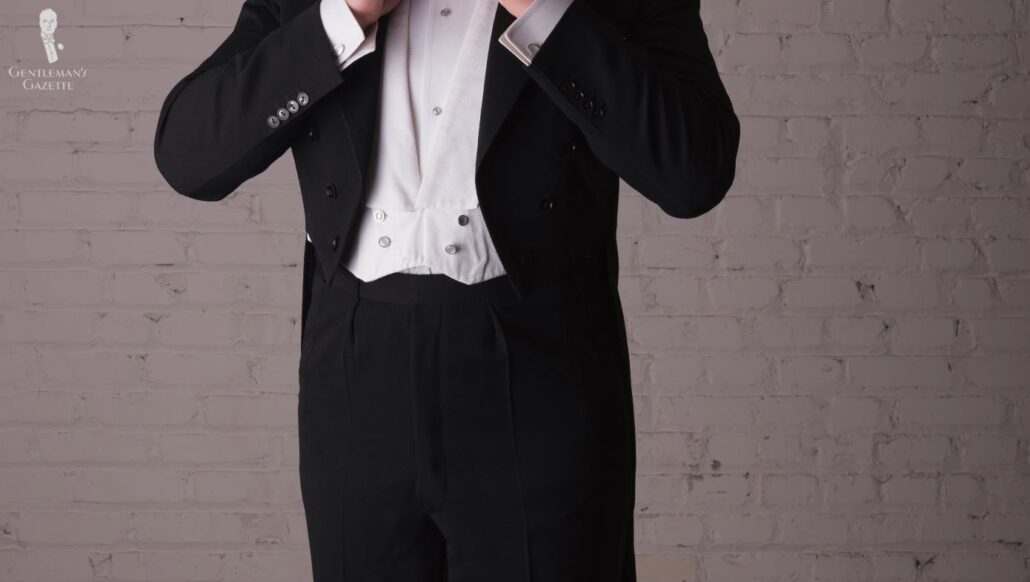Evening wear uses the same black fabric to ensure the exact shades of black overall