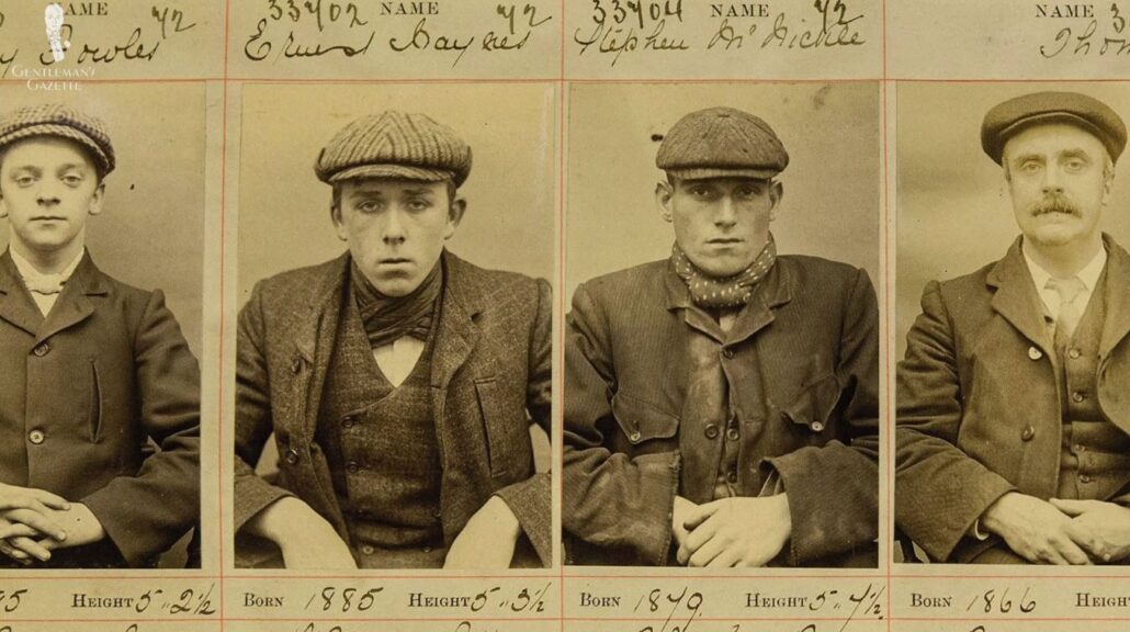 Mugshots of the original Peaky Blinders gang [Image Credit: West Midlands Police Museum]