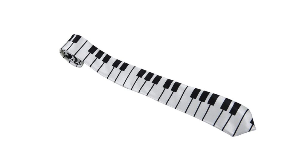 One of the popular ties in the 1980s - a piano key tie [Image Credit: 2 Brothers Unlimited]