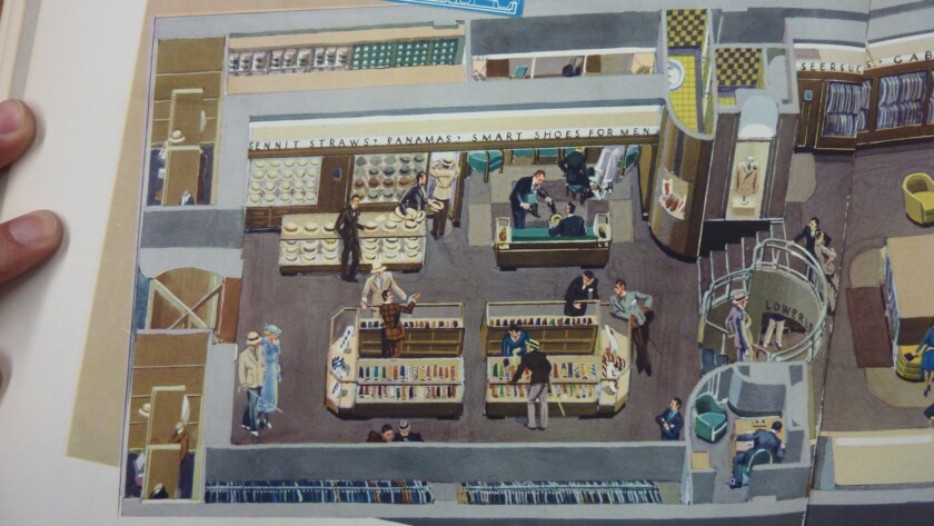 An illustration of a 1930s department store
