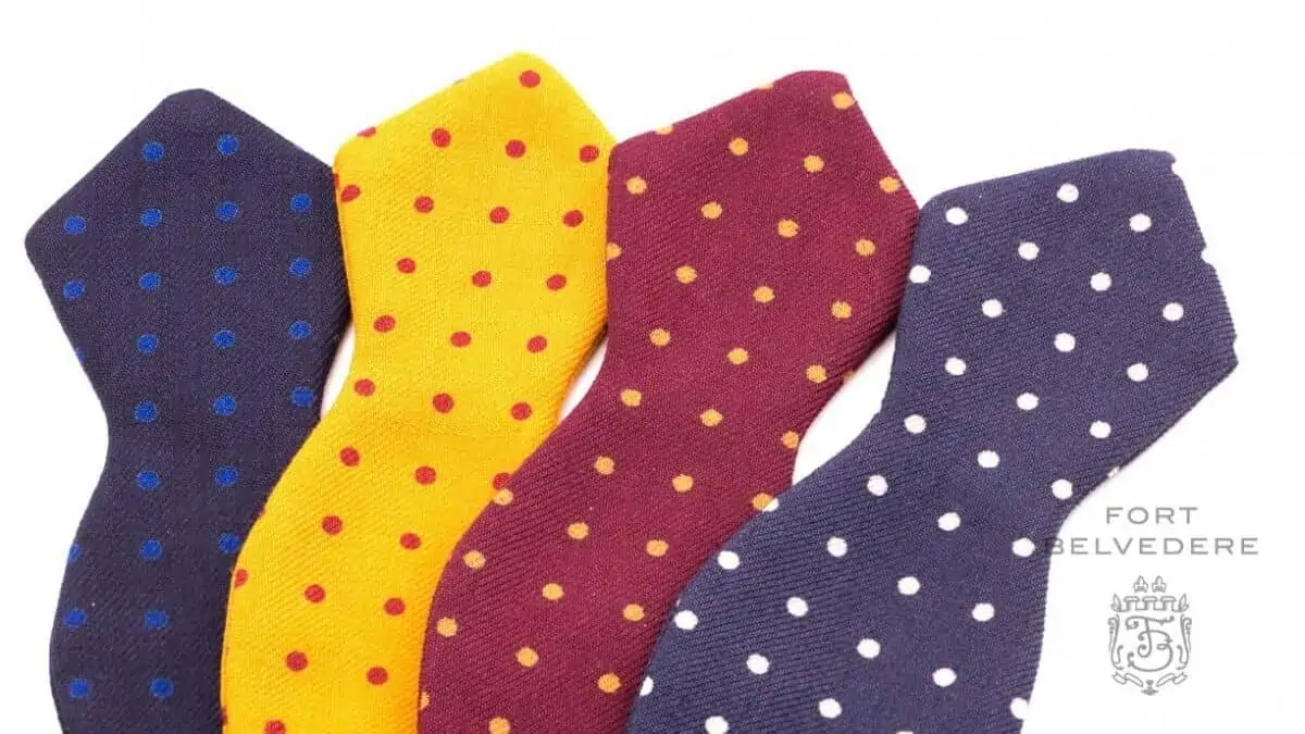 Wool Challies Bow Ties with Polka Dots by Fort Belvedere