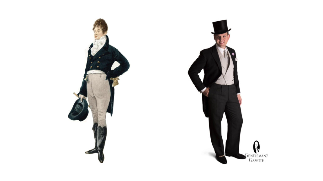 Brummel's styling would influence the historical development of the modern suit.