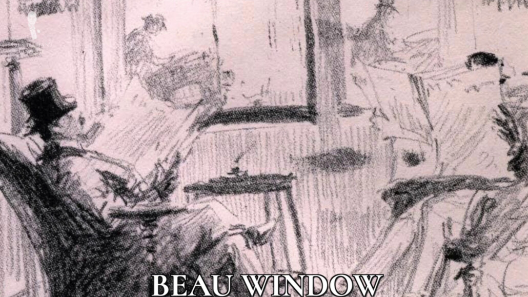 The post at the ground of the floor Bow Window of White's Club in London later became known as the "Beau Window"