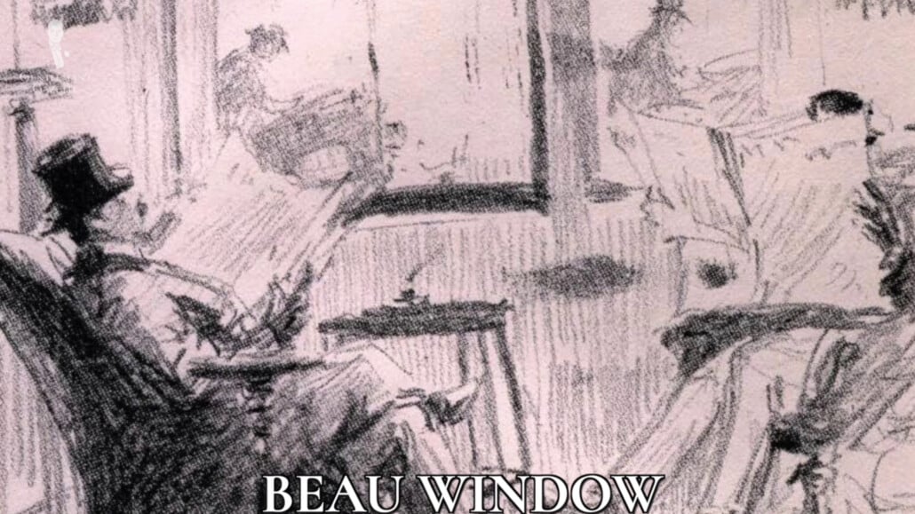 The Post At The Ground Of The Floor Bow Window Of Whites Club In London Later Became Known As The Beau Window The post at the ground of the floor Bow Window of White's Club in London later became known as the "Beau Window"