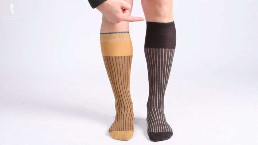 Over the calf socks stay up securely and are more comfortable to wear.
