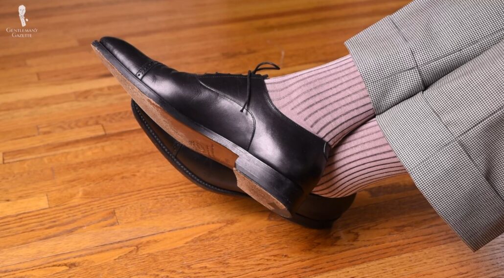 Pink and Grey Shadow Stripe Ribbed Socks from Fort Belvedere