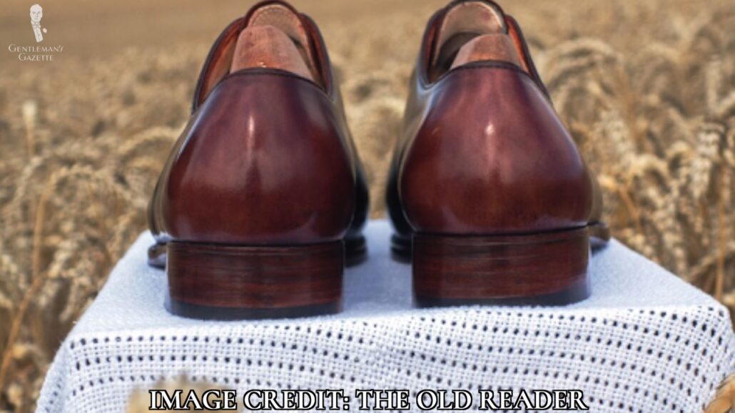 A pair of "true whole cut" bespoke shoes [Image Credit: The Old Reader]