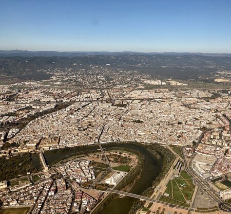 An aerial photograph of Cordoba in Spain