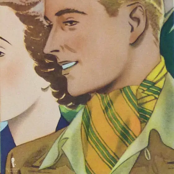 A young man from the 1930s wearing a kerchief as neckwear