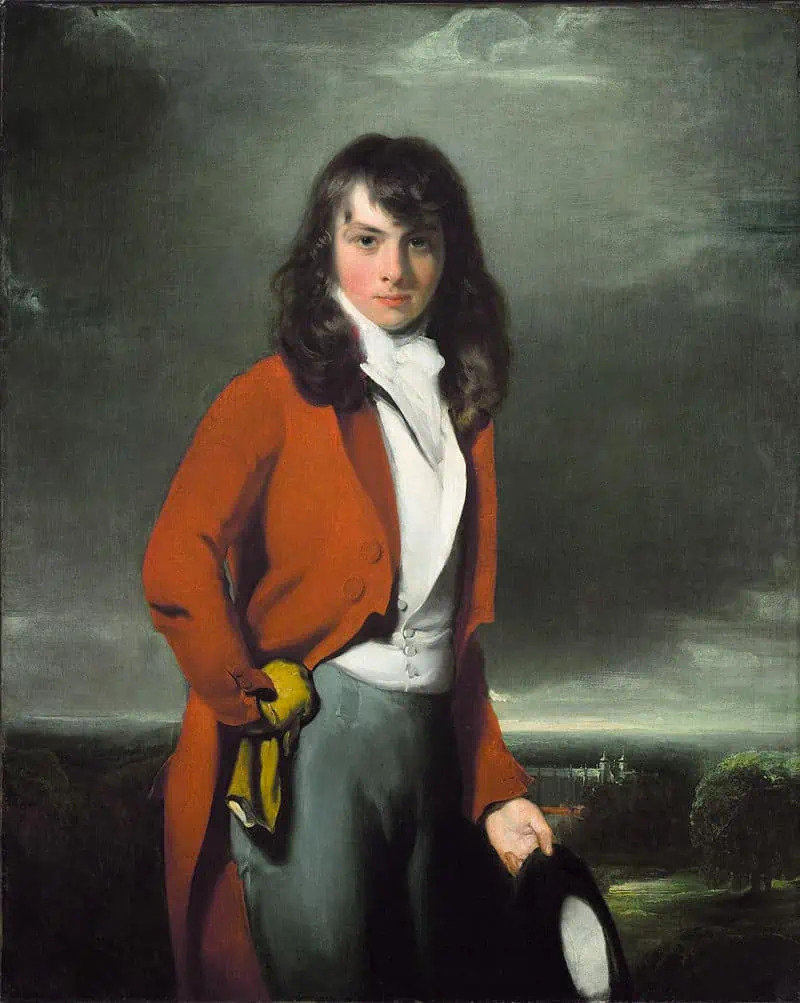 Portrait of Arthur Atherley as an Etonian (c. 1791) by Thomas Lawrence. Atherley is shown in the white neckcloth often worn by Eton students. [Image Credit: Wikimedia]