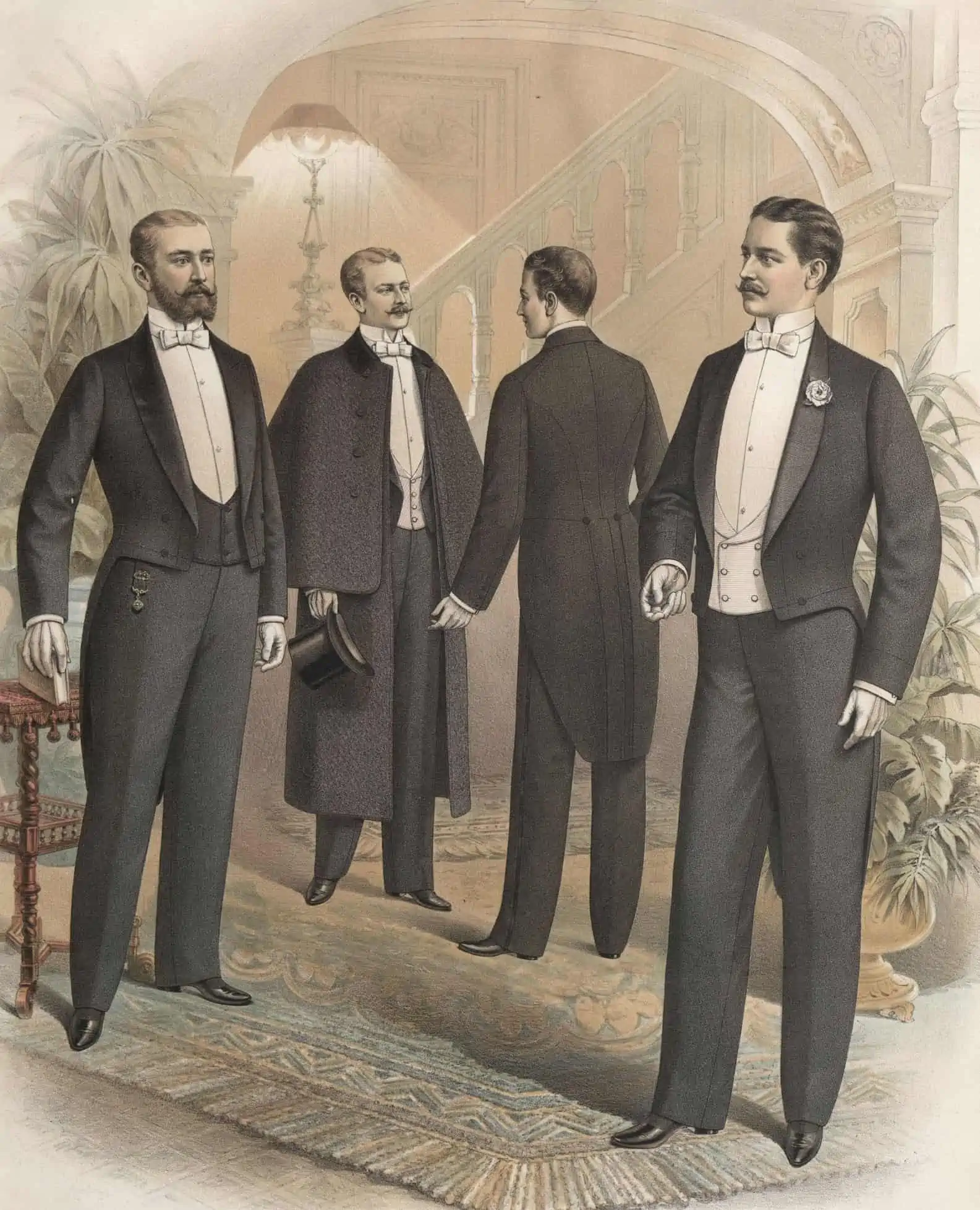Eveningwear was very formal in the early 1900s
