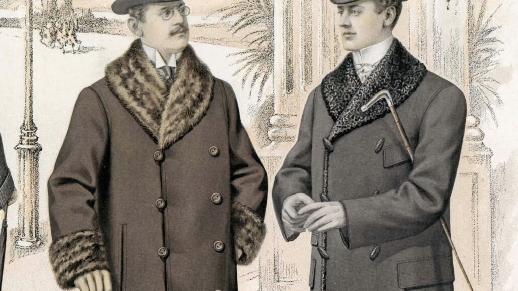 Gentlemen in their overcoats with fur collars