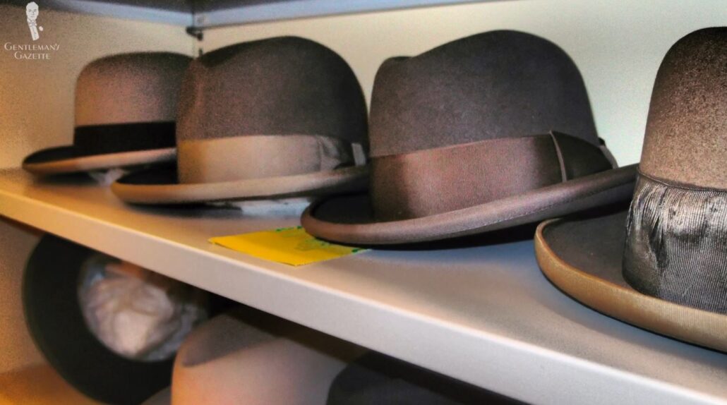 Homburg hats on display at the Bad Homburg local hat museum