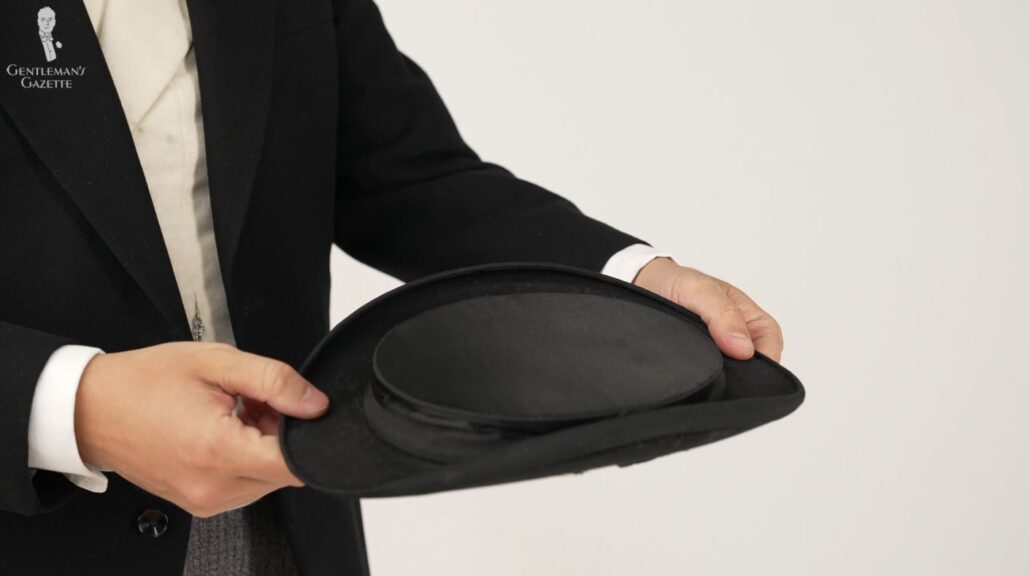A collapsible Opera hat 