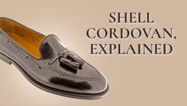 A tassel loafer made from shell cordovan leather