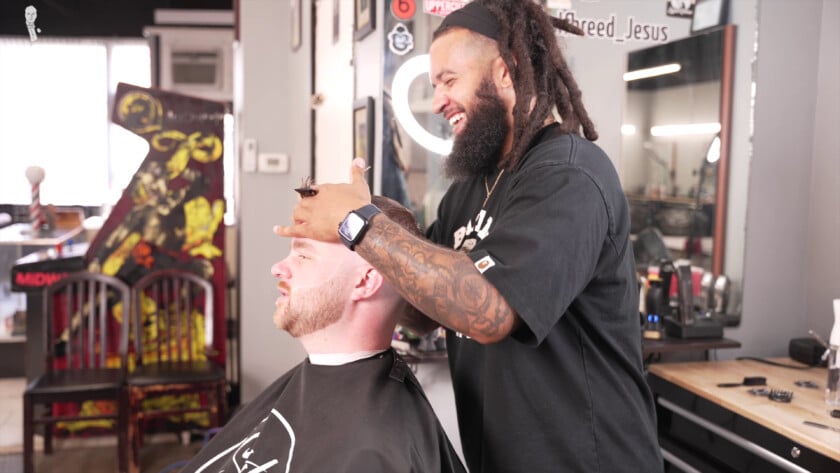 Keep Your Conversations With Your Barber Light Enjoyable So You Can Both Have A Good Time Nathan gets his hair cut