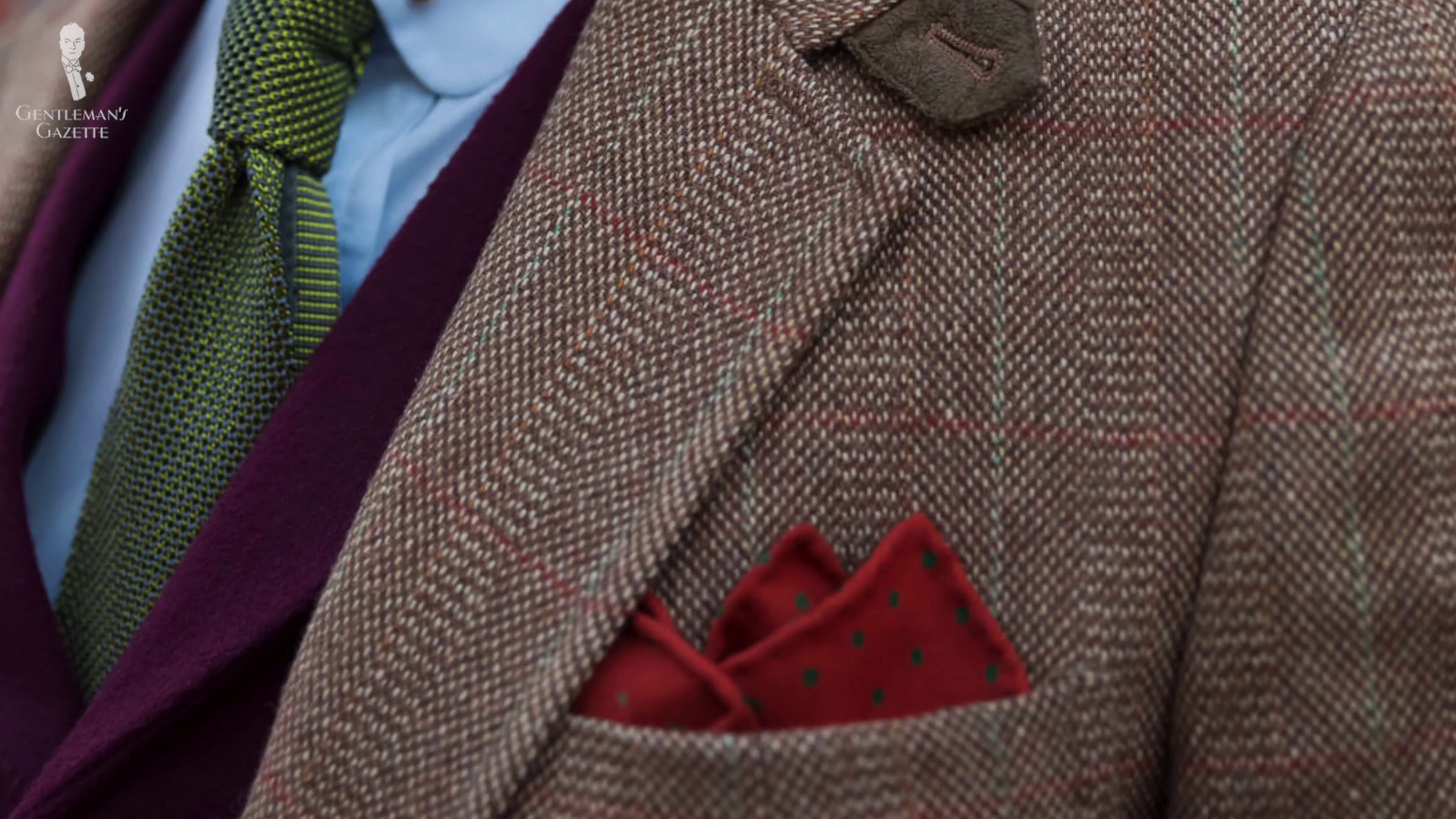 Polka-dotted pocket squares are going to work best with a solid tie.