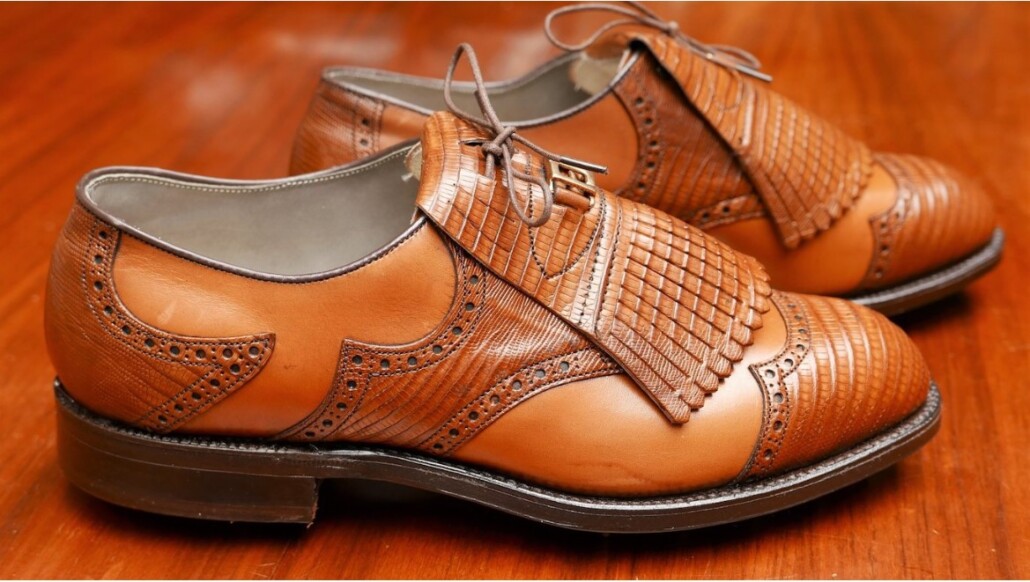 Tan Kiltie Oxford shoes
