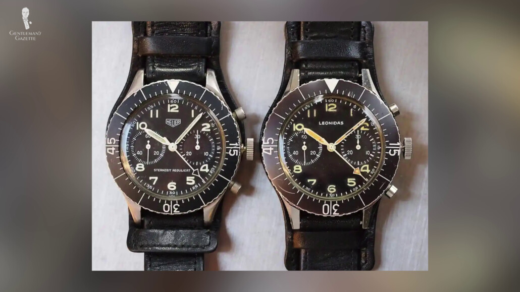 The "Bundeswehr" watch, first produced by Leonidas, then by Heuer. [Image Credit: Relojes Especiales]
