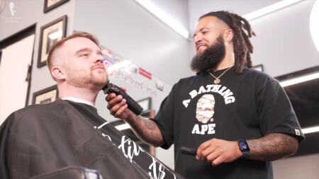 When enjoying a conversation with your barber, there's no need to turn your head so much.