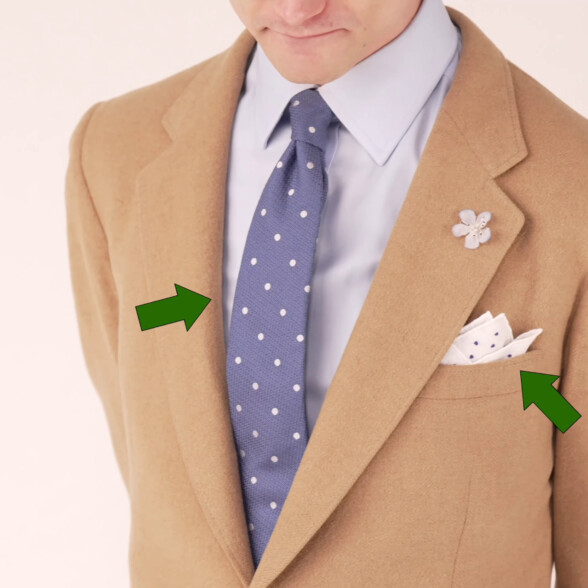 When wearing multiple accessories with polka dots, make sure that the dots aren't all at the same scale.