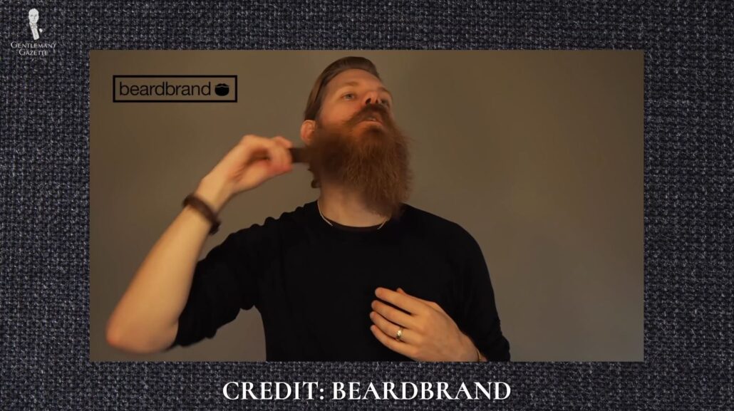 The beard is fluffed by combing it upward and outward [Image Credit: Beardbrand]